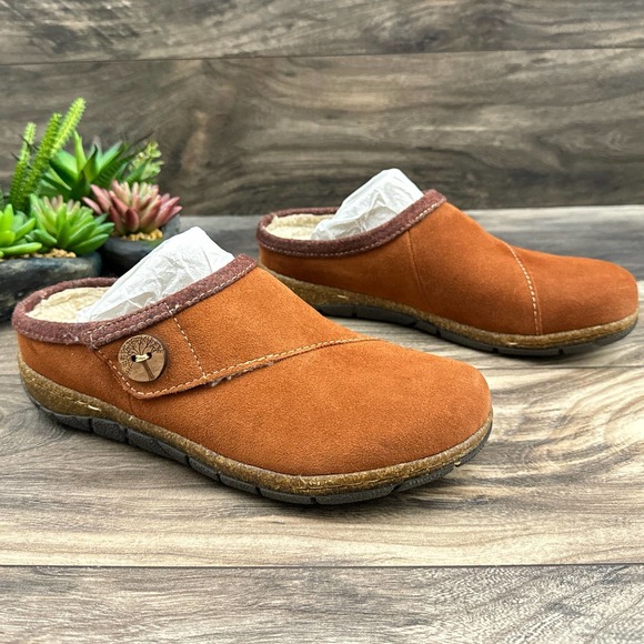 NIB Earth Origins Ezra 8.5M 40 Acorn Brown Slip On Clogs Suede - Picture 4 of 12